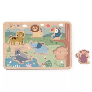 Puzzle cu sunete de animale Tooky Toy, sortator de forme din lemn cu piese de animale - Puzzle pentru copii