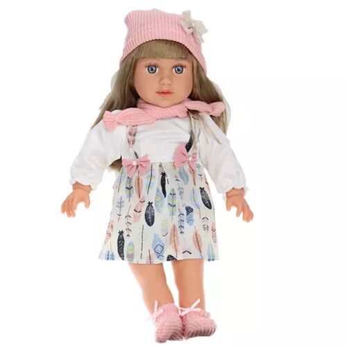 Melissa játékbaba 40 cm rózsaszín sapkával, sállal és ruhával