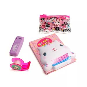 Gabby's Dollhouse Mini Sprinkle Party Tagebuch Set mit Textmarker, Abroller und Federmäppchen - Tagebücher