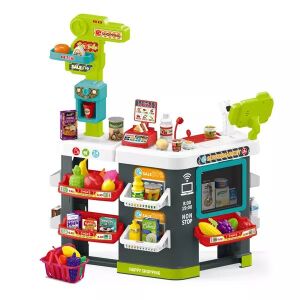 Zestaw do zabawy w supermarket, zielony 81 elementów, supermarket z zabawkami, zabawa w udawanie dla dzieci, zestaw do zabawy w sklep - Sklep, zabawa, zakupy