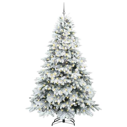 vidaXL Mű karácsonyfa 300 LED-del állvánnyal Zöld 240 cm PE és PVC 142688616 - Dekoráció