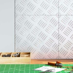 vidaXL Rácsos lemezek 4 pcs Ezüst 30 x 30 cm Alumínium 142708110 - Lépcsőszőnyeg