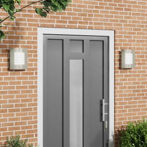 vidaXL Aplice de exterior 2 pcs Argintiu 23.5 x 10.5 x 26 cm 142709504 - Lămpi de perete pentru exterior
