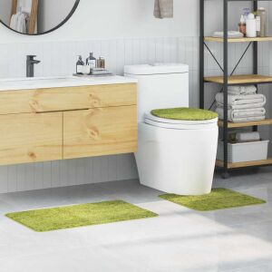 vidaXL Csúszásmentes fürdőszőnyeg készlet 3 pcs Zöld 50 x 50 cm PP 142717757 - Fürdőszoba bútor