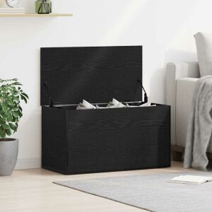 vidaXL Cutie de depozitare Stejar Negru 84 x 42 x 46 cm Lemn compozit 142723752 - Depozitare și organizare