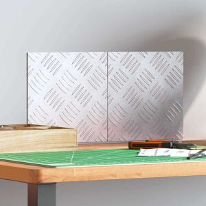 vidaXL Rácsos lemezek 2 pcs Ezüst 20 x 20 cm Alumínium 142727112 - Lépcsőszőnyeg