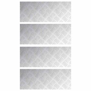 vidaXL Rácsos lemezek 4 pcs Ezüst 50 x 20 cm Alumínium 142737044 - Lépcsőszőnyeg