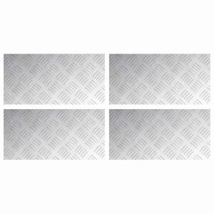 vidaXL Rácsos lemezek 4 pcs Ezüst 40 x 20 cm Alumínium 142741814 - Lépcsőszőnyeg