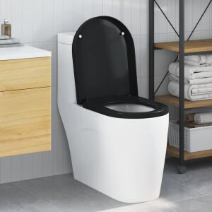 vidaXL WC ülőke Fekete 48 x 36.5 x 4.5 cm Polipropilén 142746876 - WC ülőke