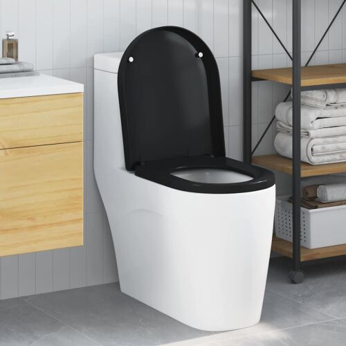 vidaXL WC ülőke Fekete 48 x 36.5 x 4.5 cm Polipropilén 142746876