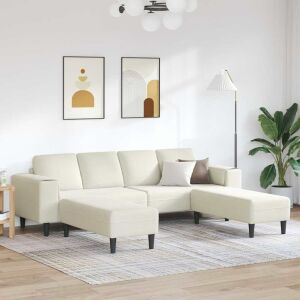 vidaXL Set de canapea Crem Catifea 142748509 - Canapele
