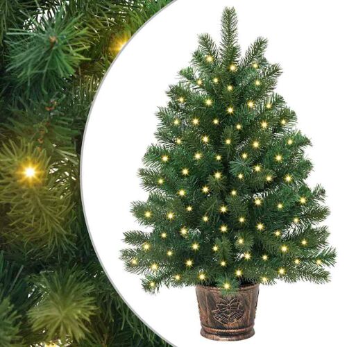 vidaXL 65 cm-es műfenyő meleg fehér LED lámpákkal, közelkép - Műfenyő és karácsonyfa