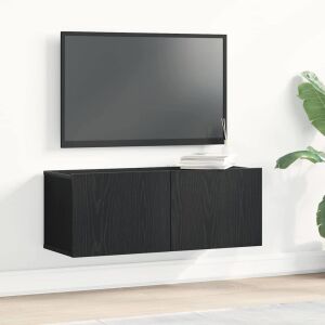 vidaXL TV szekrények 2 pcs Musta tammi 80 x 30 x 30 cm Faanyag 142842299 - Faliszekrény