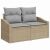 vidaXL Kerti Kanapé Szett tárolóval 7 pcs Bézs Poli rattan 142891116