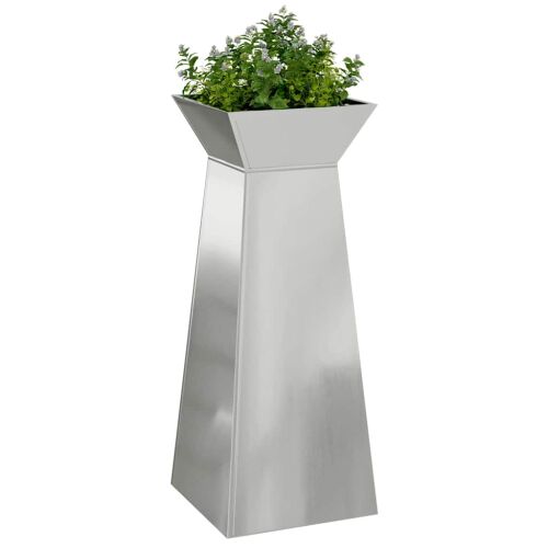 vidaXL Pillér Ültető Ezüst 40 x 40 x 100 cm Horganyzott Acél