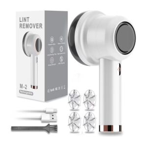 Elektrischer Textilrasierer mit 6 austauschbaren Klingen und USB-Ladefunktion M-2 - Weiß