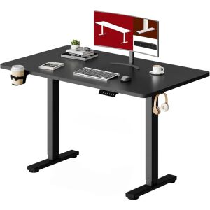 Elektromos magasságállítható íróasztal 110 x 60 cm memóriafunkciós vezérléssel, fekete