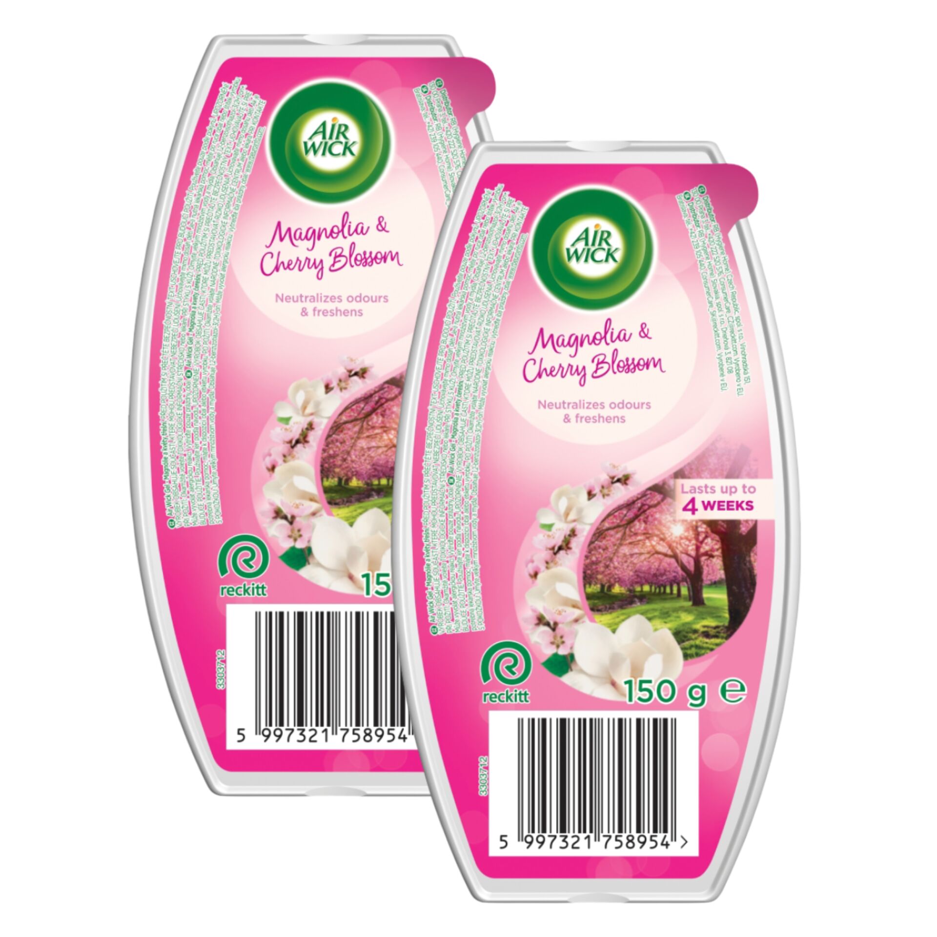 E-shop Air Wick Magnólia &amp;amp; Cherry Blossom Vonný gél 2x150g