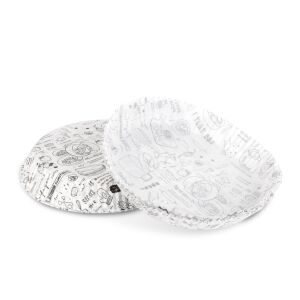 Air fryer sütőpapír - olaj nélküli sütőhöz - mintás, kör - 23 cm - 50 db / csomag