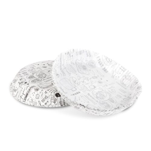 Air fryer sütőpapír - olaj nélküli sütőhöz - mintás, kör - 23 cm - 50 db / csomag 142925643