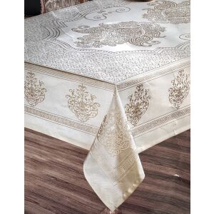 Vízálló Fehér Barokk Asztalterítő 160 x 220 cm