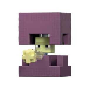 Akčná figúrka Minecraft Shulker od Mattel, fialová postava v tvare krabice s projektilom - Minecraft