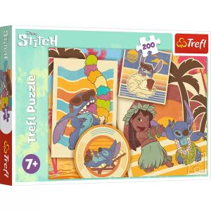 Trefl 200 darabos Stitch és Lilo puzzle doboz. Disney Stitch puzzle 7+ éves gyerekeknek. - Puzzle & Kirakó