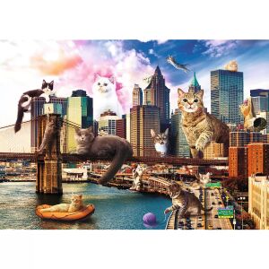 Trefl 1000 darabos kirakós macskákkal New York városában - Puzzle & Kirakó