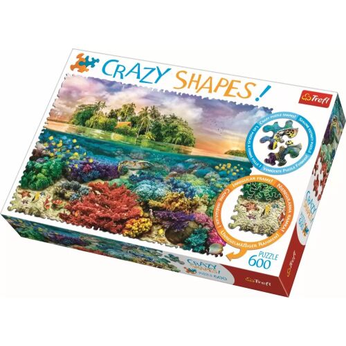 Trefl Crazy Shapes 600 darabos puzzle, egzotikus szigettel és korallzátony jelenettel