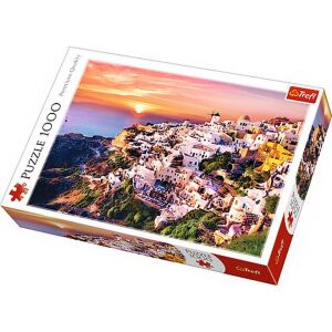 Trefl 1000 darabos puzzle, Santorinivel, Görögország, naplementekor - Puzzle & Kirakó