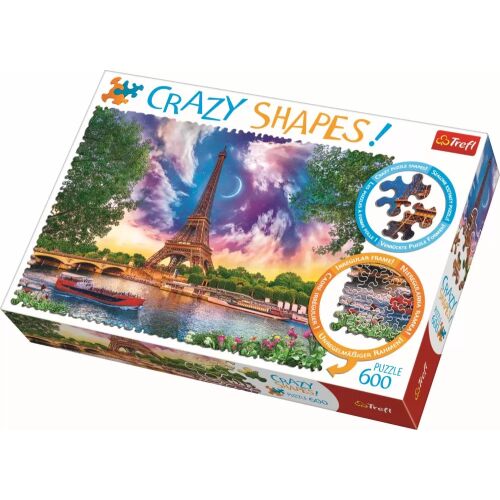 Trefl Crazy Shapes puzzle 600 darabos - Álomszerű párizsi tájkép az Eiffel toronnyal