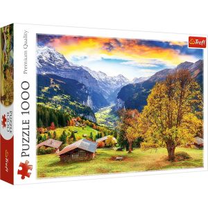 Trefl 1000 darabos puzzle festői alpesi falu tájképpel. - Puzzle & Kirakó