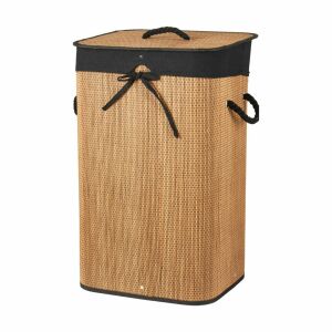 Coș de rufe din bambus, formă dreptunghiulară, cu capac – Excellent Houseware, 40×30×60 cm 142939270 - Excellent Houseware