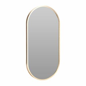 Dekorativer Spiegel aus Aluminium, oval, 30x60 cm, goldfarben 142939282 - Spiegel