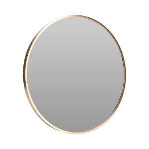 Dekoracyjne okrągłe lustro z cienką złotą aluminiową ramą, 50 cm, nowoczesny design - Meble do salonu