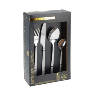 Set tacâmuri, 16 piese, din oțel inoxidabil, argintiu 142939322 - Tacâmuri