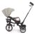 Oldalnézet a Milly Mally Twinkle szürke tricikliről, szülői irányító fogantyúval és tárolókosárral