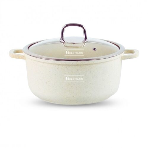 Goldmann GM-0320B edény, 2,3 l, 20 cm, Márvány felület, Üvegfedél gőzkivezető nyílással, Indukciós, Bézs 142940869