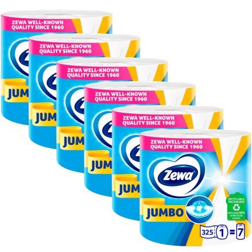 Zewa Jumbo Хартиени кърпи 6 ролки, 2 пласта, абсорбиращи