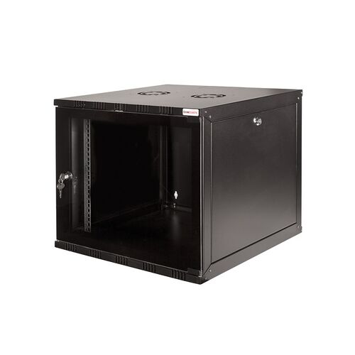 Logilink 12U Стенен сървърен шкаф, Черен, Ъглов изглед