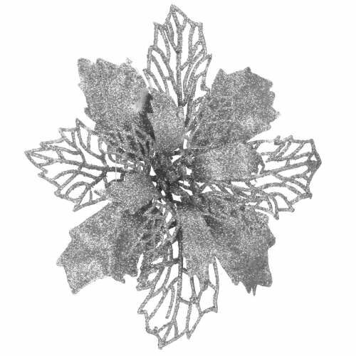 E-shop Vianočná dekorácia Springos - Poinsettia, strieborná