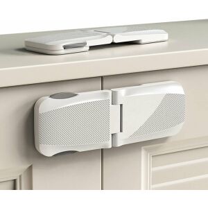 Set de 2 incuietori de siguranta pentru copii YUXES, plastic/spuma, gri, 14,3 x 5,2 cm 142944790 - Încuietori de siguranță pentru copii