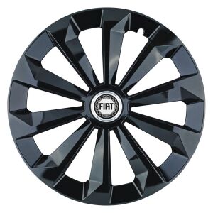 Set 4 Capace Roti 15 inchi (R15) Fame Negru, Compatibile Cu Fiat