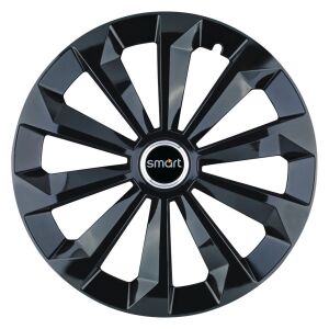 Set 4 Capace Roti 15 inchi (R15) Fame Negru, Compatibile Cu Smart