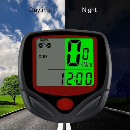 Kerékpárkomputer, elektromos hegyikerékpár-komputer, LED időzítő, LCD kijelző, ABS műanyag, fekete/piros 142947782