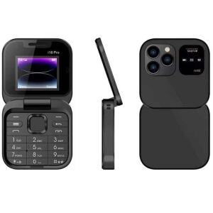 Telefon compact negru cu clapetă, Dual SIM, radio FM și tastatură mare - Telefoane mobile