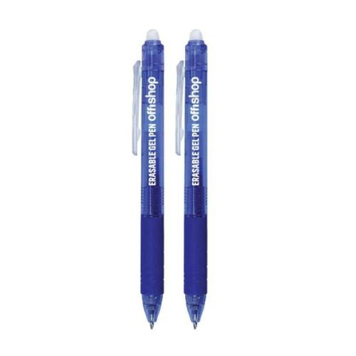 Offishop Törölhető Gél Tollak, Kék Tinta, 0.7mm Heggyel, 2 darabos szett
