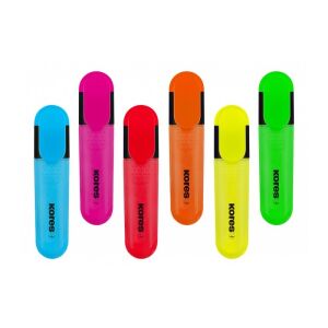 Kores szövegkiemelő filctoll, kék, különböző színekben