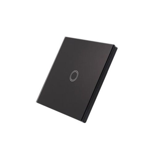 Fekete érintőkapcsoló üvegpanellel, ferde nézet