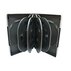 Tárolótok 10 meghajtóhoz (DVD, CD, Blu-ray) fekete műanyagból